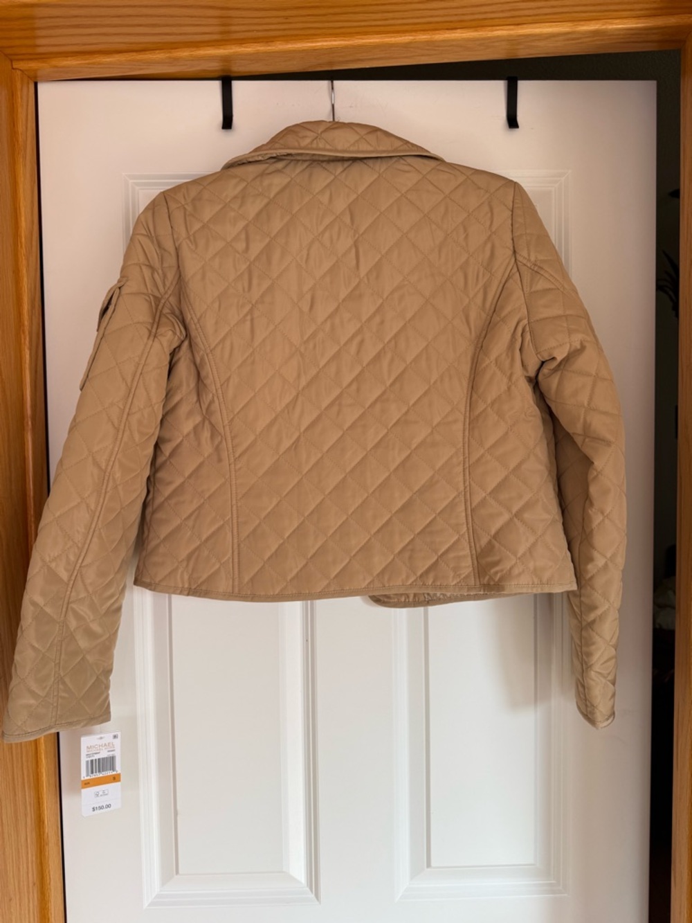 Michael Kors Beige Diamond Quilted Snap-Front  Jacket size M NWT - Picture 7 of 8